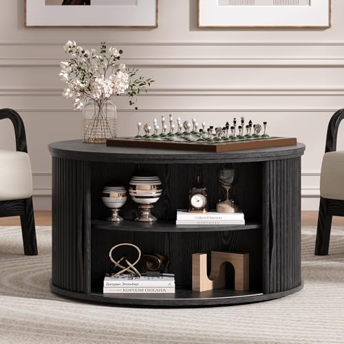 Black Lift Top Coffee Table with Storage for Living Room