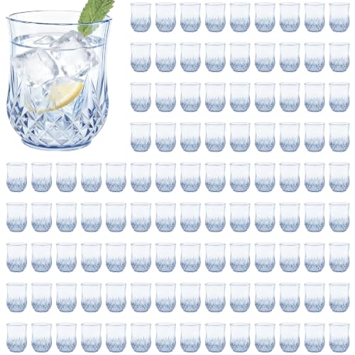 100 Pack Plastic Stemless Wine Glasses (100 Count)