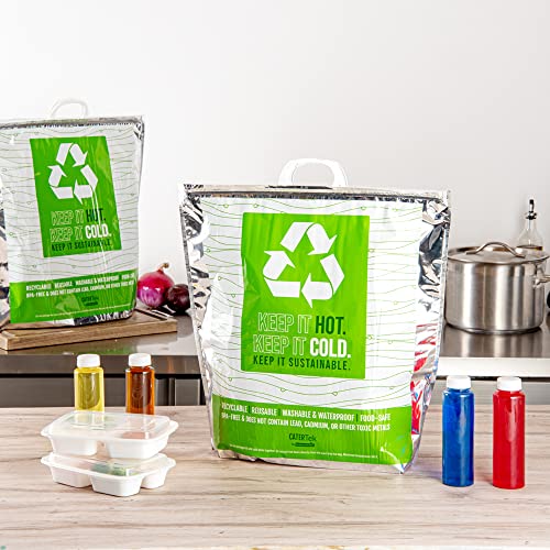 Green And Silver Plastic Thermal Bag (10 Count)
