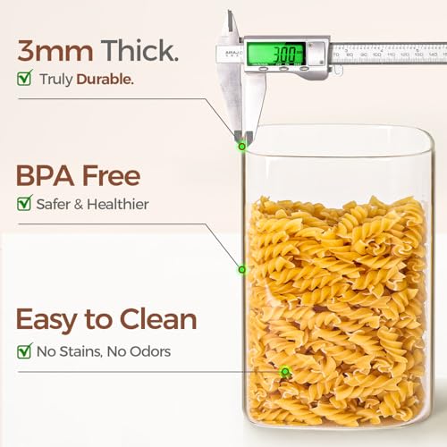 Glass Storage Jars with Bamboo Lids 4.6 Qt 2 Pack Large Wide Mouth (2 Count)