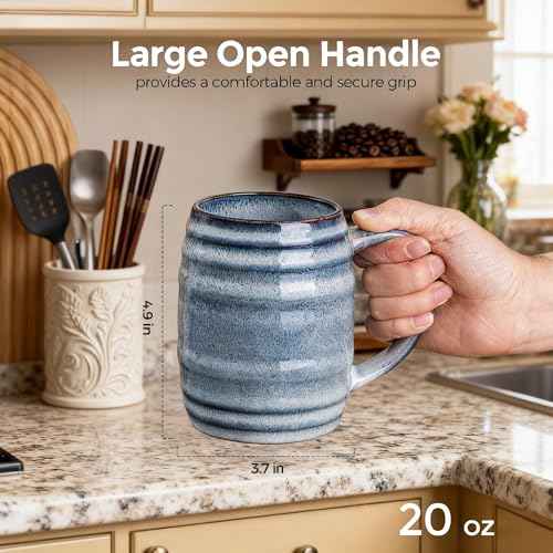 20oz Large Coffee Mugs Set of 4 (4 Count)