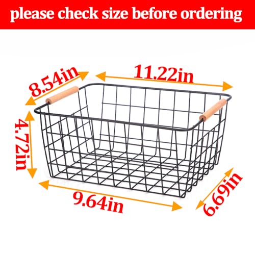 Metal Black Wire Basket (4 Count)