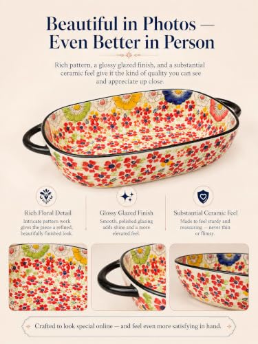 2 Piece Polish Pottery Style Ceramic Baking Dish Set (2 Count)