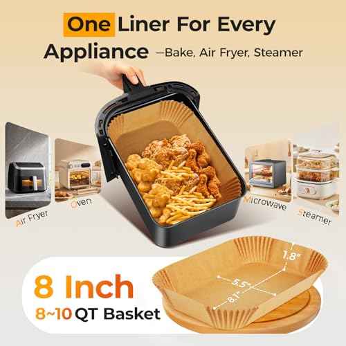 125Pcs Air Fryer Liners Disposable for Dual Basket 8x5.5 Inch Rectangle (125 Count)