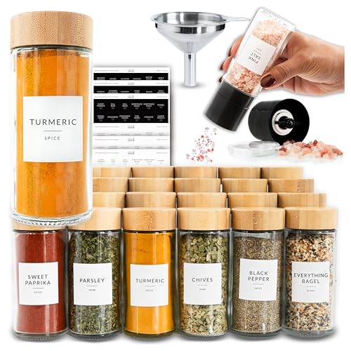 Glass Spice Jars with Label (24 Count)