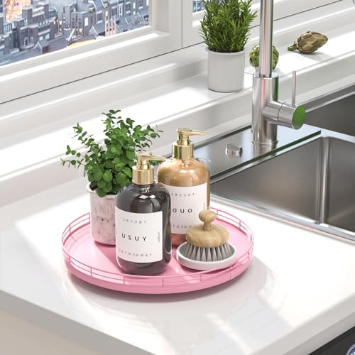 12 Inch Oak Lazy Susan Vanity Tray