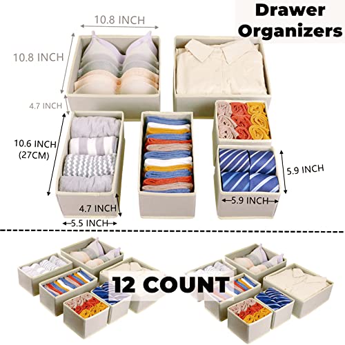 12 Pack Drawer Organizer Clothes (12 Count)