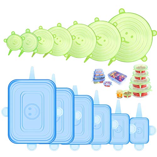 Silicone Stretch Lids for Food Storage in Fridge (6 Count)