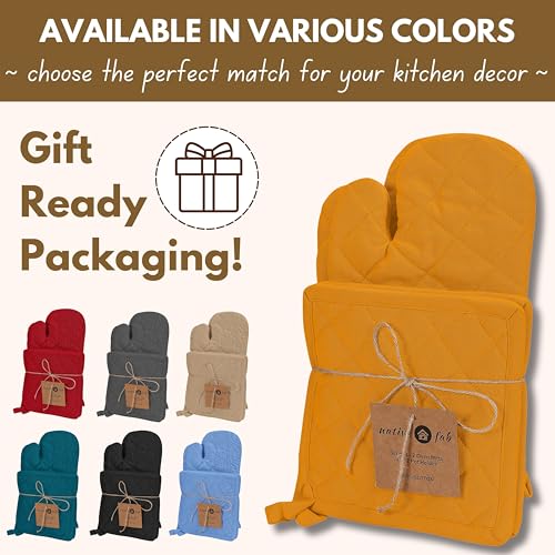 4 Piece Set 2 Oven Mitts & 2 Potholders (4 Count)