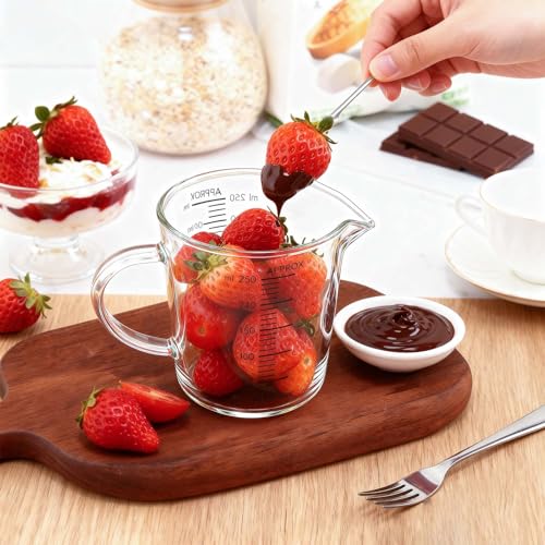 Glass Measuring Cup 250ml 1Cup High Borosilicate [Insulated Handle