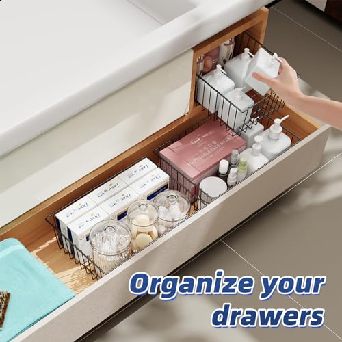 6 Pack Large Metal Wire Baskets for Storage (6 Count)
