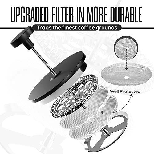 304 Grade Stainless Steel French Press 34 Oz