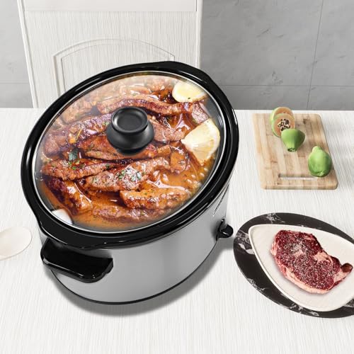 7 Quart Slow Cooker Oval Manual Pot Food Warmer with 3 Cooking Settings