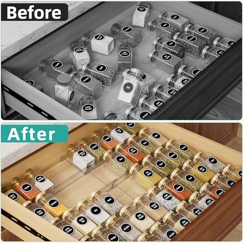Acrylic Spice Drawer Organizer (10 Count)