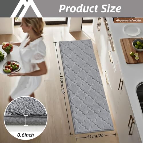 Soft Kitchen Floor Mats and Rugs Non Slip 20"x59"