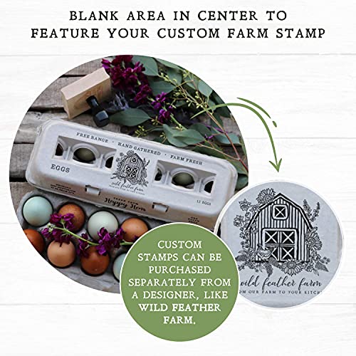 Egg Cartons Adorable Printed Design for Farm Fresh Eggs (25 Count)