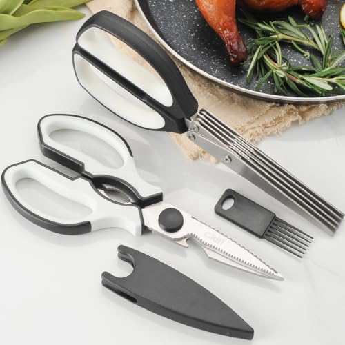5 Blade Herb Scissors Set with Kitchen Shears