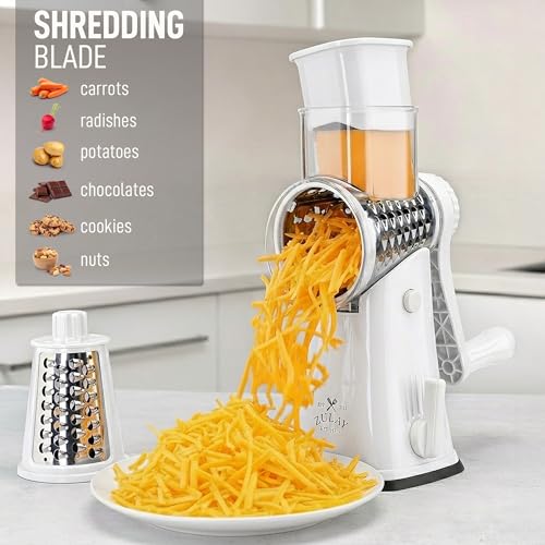 Rotary Cheese Grater 5 Blade Cheese Shredder