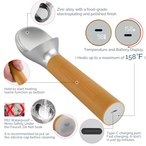 Heated Ice Cream Scoop Rechargeable
