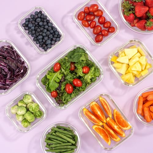 24pc Borosilicate Glass Storage Containers with Lids (12 Count)