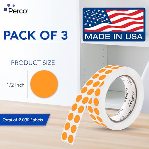 Neon Orange Perforated Round Circle Dot Sticker 1 (3 Count)