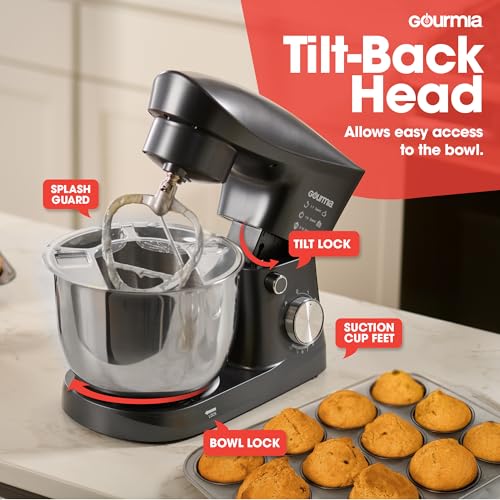 5 Quart 10 Speed Electric Stand Mixer with Bowl + Shield