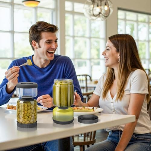 Glass Pickle Jar with Strainer Flip (46 Fl Oz)