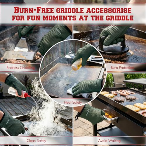 Silicone Griddle Grill Gloves Heat Resistant Oven Mitts