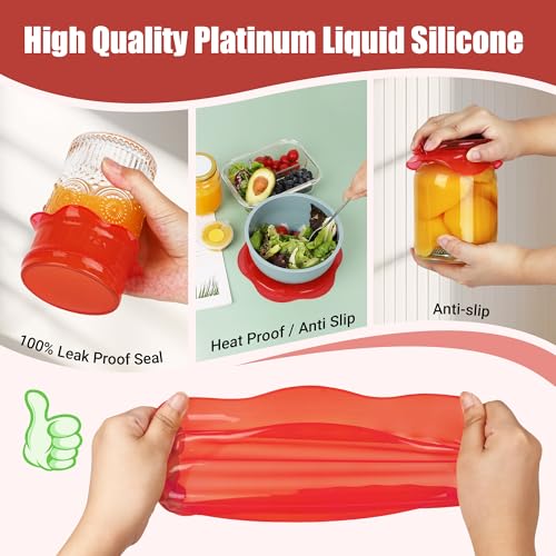 Silicone Stretch Lids for Food Storage in Fridge (6 Count)