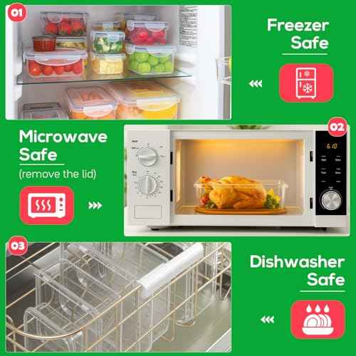 62PCS Thick Food Storage Containers with Airtight Lids for Meal Prep (62 Count)