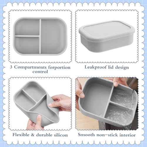 4 Pcs Silicone Bento Box (4 Count)