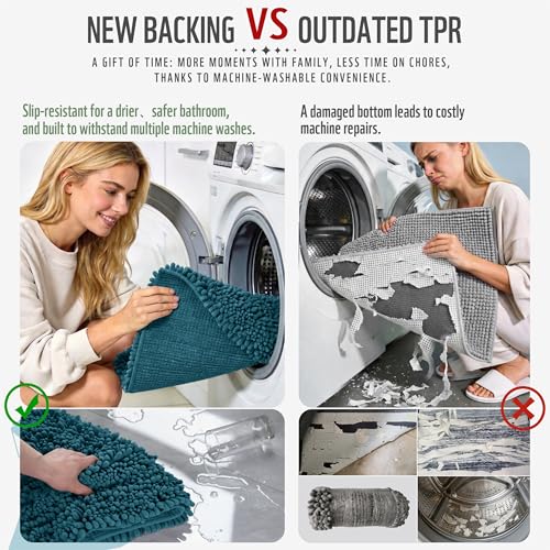 Long Bathroom Rugs Non Slip Washable 44x24 Inch