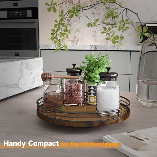 10 Inch Farmhouse Oak Lazy Susan Cabinet Organizer