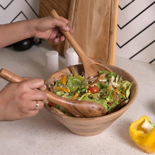 The Fine Living Co. Acacia Salad Servers