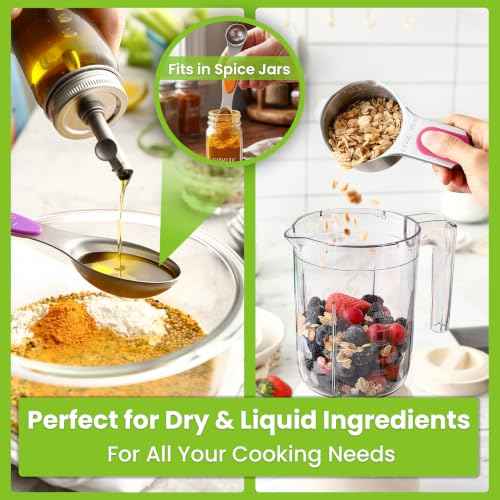 Magnetic Measuring Cups & Spoons Set of 15 with Levelers