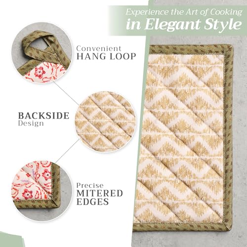 100% Cotton Oven Mitt & Pot Holder Set (2 Count)