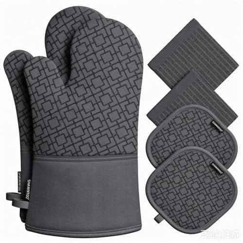 Oven Mitts and Pot Holders Sets 6pcs (6 Count)