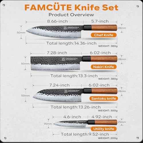 Japanese Knife Set with Block (4 Count)