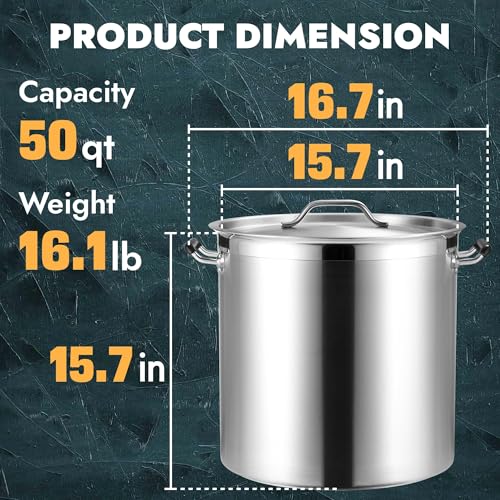 50 Quart Heavy Duty Stock Pot with Lid