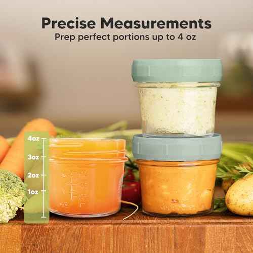 6pk 4oz Glass Baby Food Containers with Lids (6 Count)