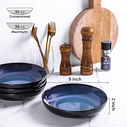 9.0" Ceramic Pasta Bowls Set of 6 (6 Count)