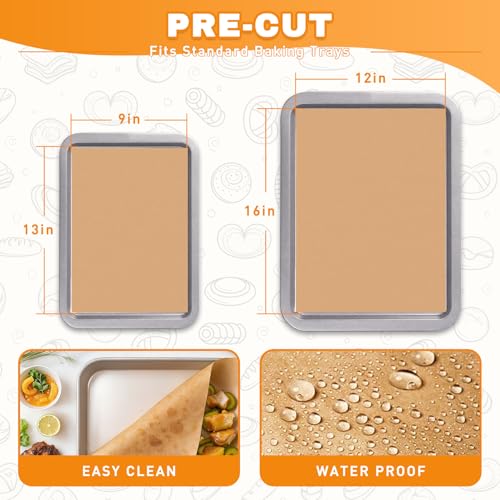 200 PCS Unbleached Parchment Paper for Baking (200 Count)