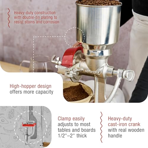 Manual Cast Iron Grain Mill 2400g with High Hopper