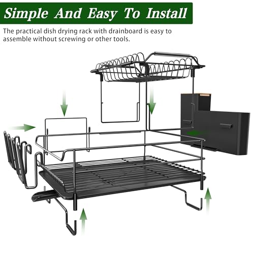 2 Tier Large Dish Drying Rack for Kitchen Counter