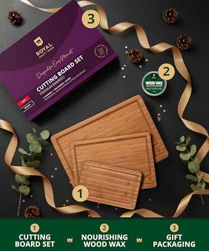 Wooden Cutting Boards for Kitchen Meal Prep & Serving (3 Count)