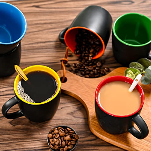 11oz ceramic Coffee Mug Sets Matte Black Porcelain Mug Multiple colors Cups for Coffee (6 Count)