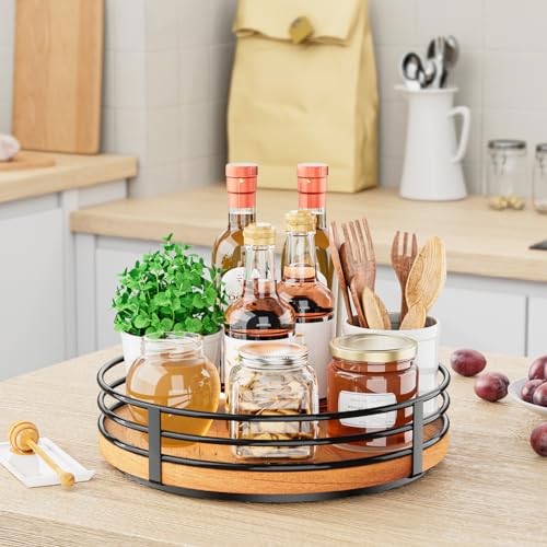 Wood Lazy Susan Turntable Organizer