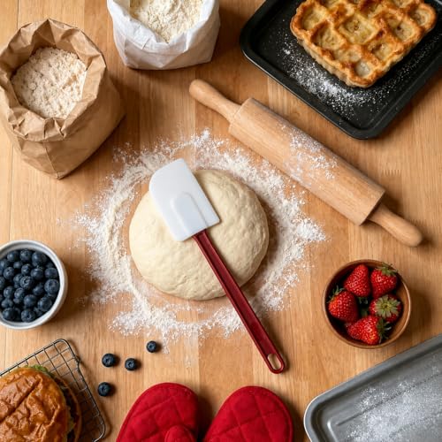 10 INCH Silicone Spatulas Heat Resistant Heavy Duty Rubber Spatulas Commercial Spatulas Set for Kitchen Use Silicone Cooking Utensils Sets of 2 (2 Count)