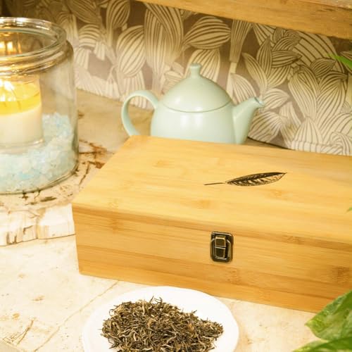 Bamboo Tea Organizer Box Chemical Free Eco