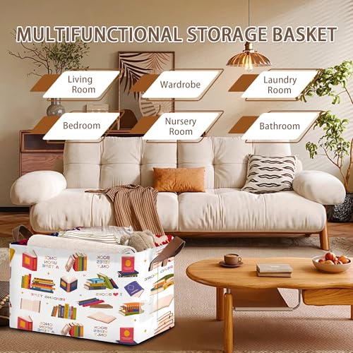 Book Lover Storage Basket Large 17x11.5x10.5 Inche